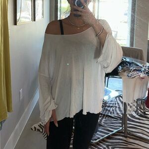 White casual off the shoulder top